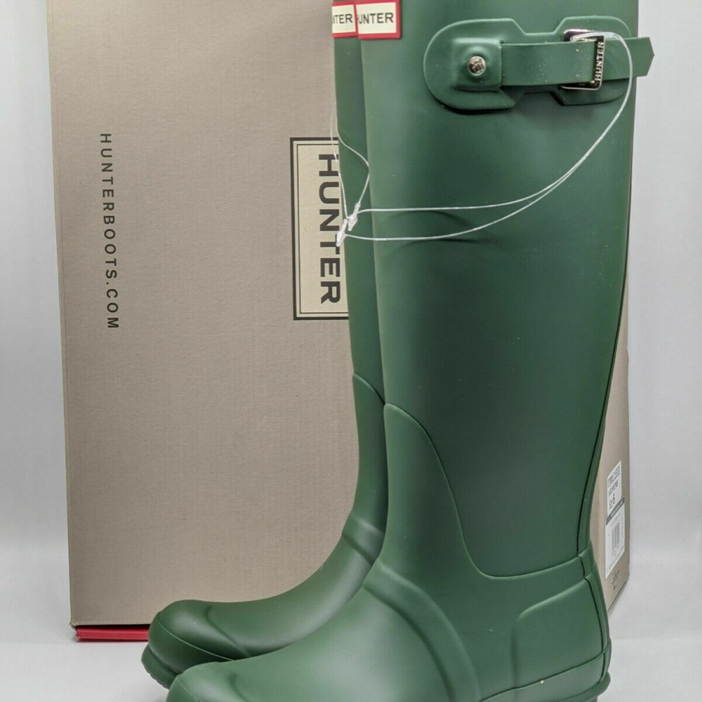 NEW Hunter Original Tall Matte Green Rain Boots SIZE Women's 6 - Picture 9 of 10